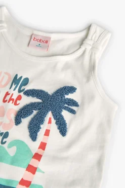 Canotta a maglia per bambina in bianco