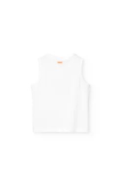Canotta in maglia per neonato di colore bianco
