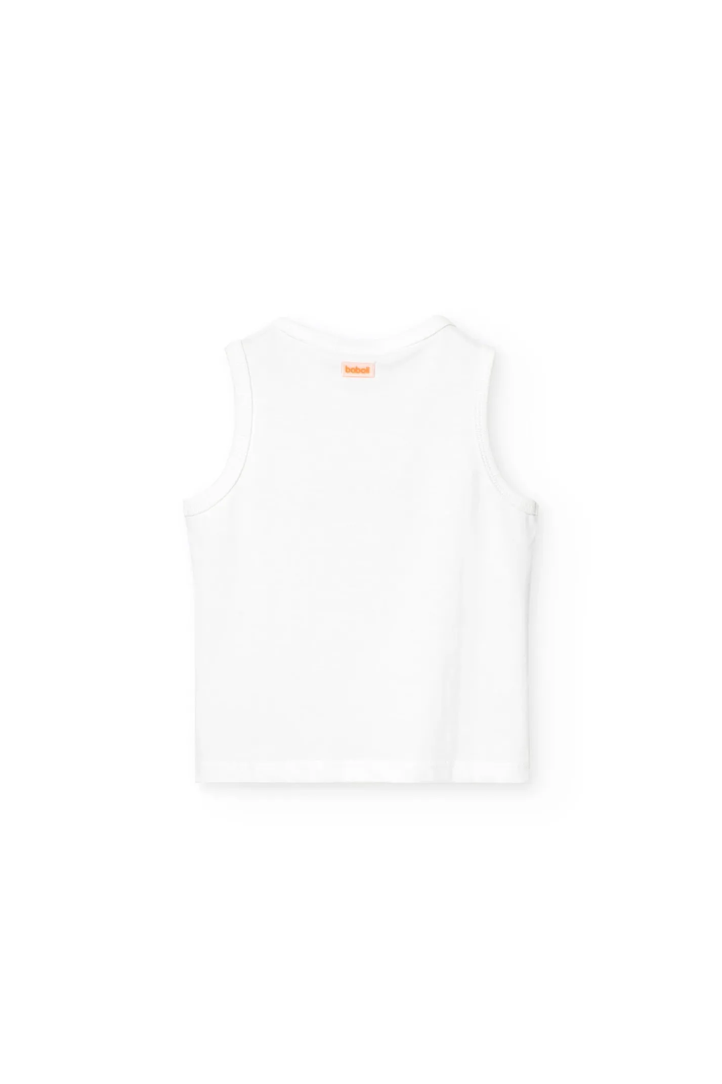 Canotta in maglia per neonato di colore bianco