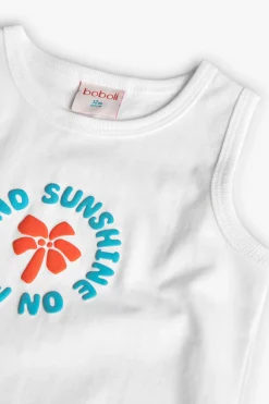 Canotta in maglia per neonato di colore bianco