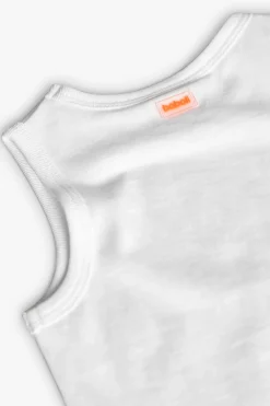 Canotta in maglia per neonato di colore bianco