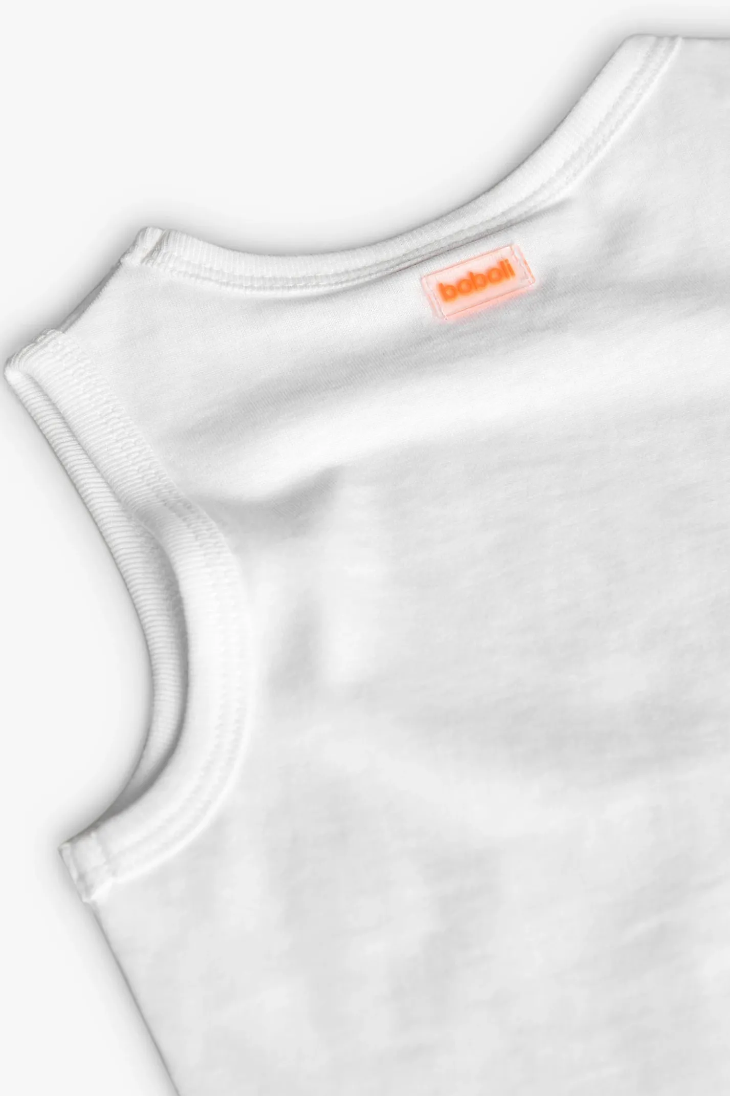 Canotta in maglia per neonato di colore bianco
