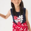 Canottiera a maglia per bambina in blu navy.