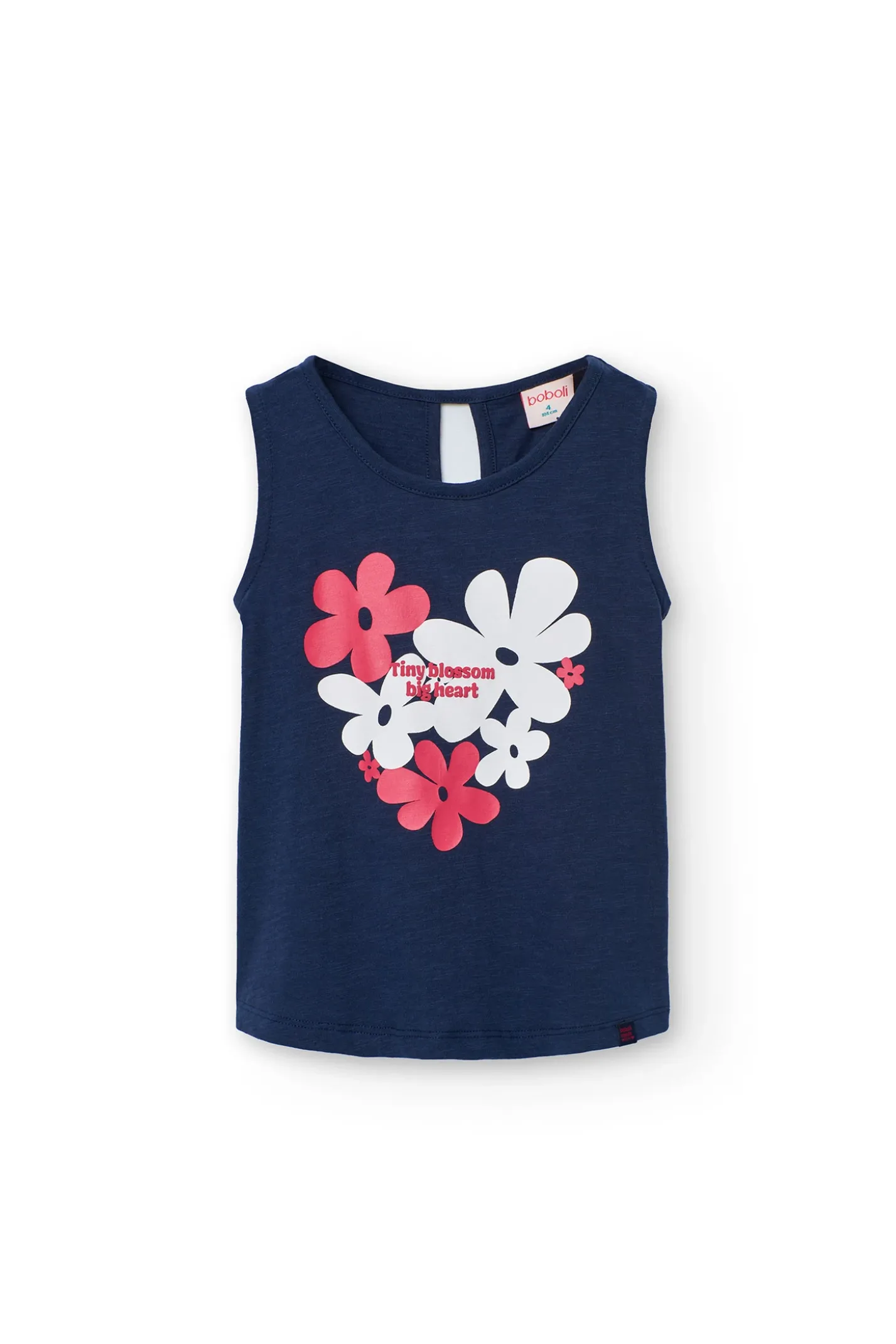 Canottiera a maglia per bambina in blu navy.