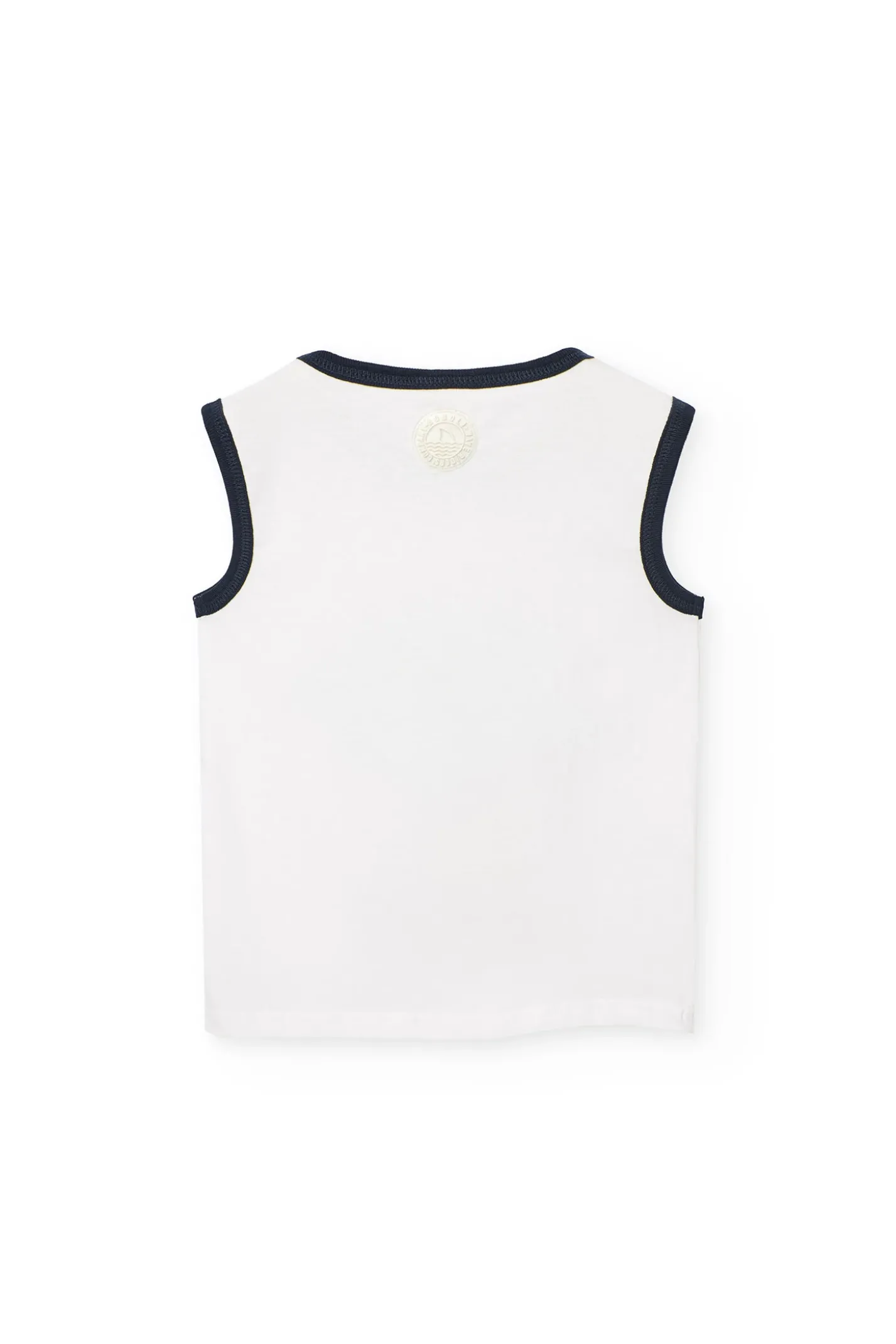 Canottiera a maglia per bambina in colore bianco