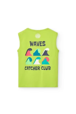 Canottiera a maglia per bambino in colore verde