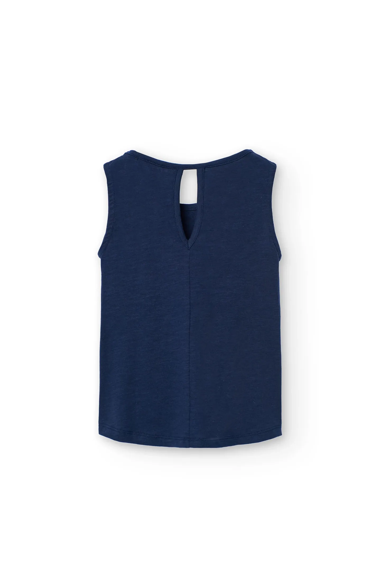 Canottiera a maglia per bambina in blu navy.