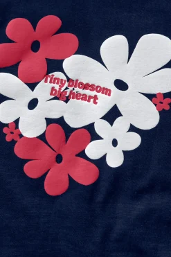 Canottiera a maglia per bambina in blu navy.
