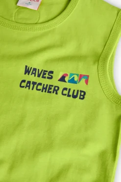 Canottiera a maglia per bambino in colore verde