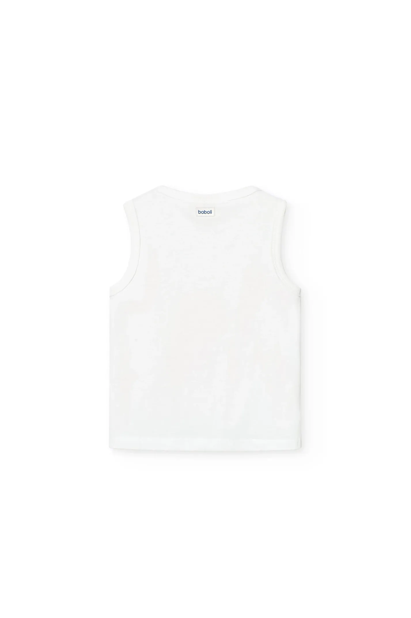 Canottiera in maglia per neonato di colore bianco
