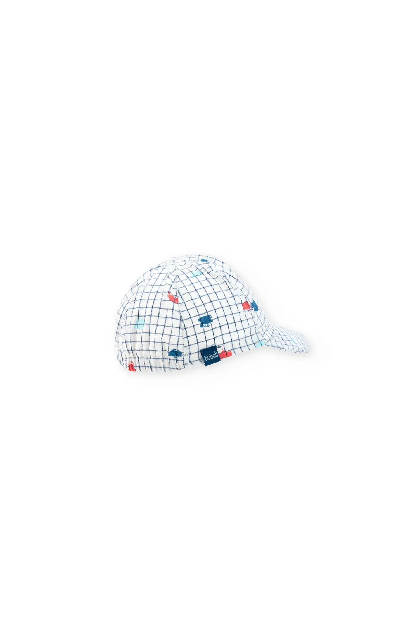 Cappellino di popeline per bambino con stampa a quadri
