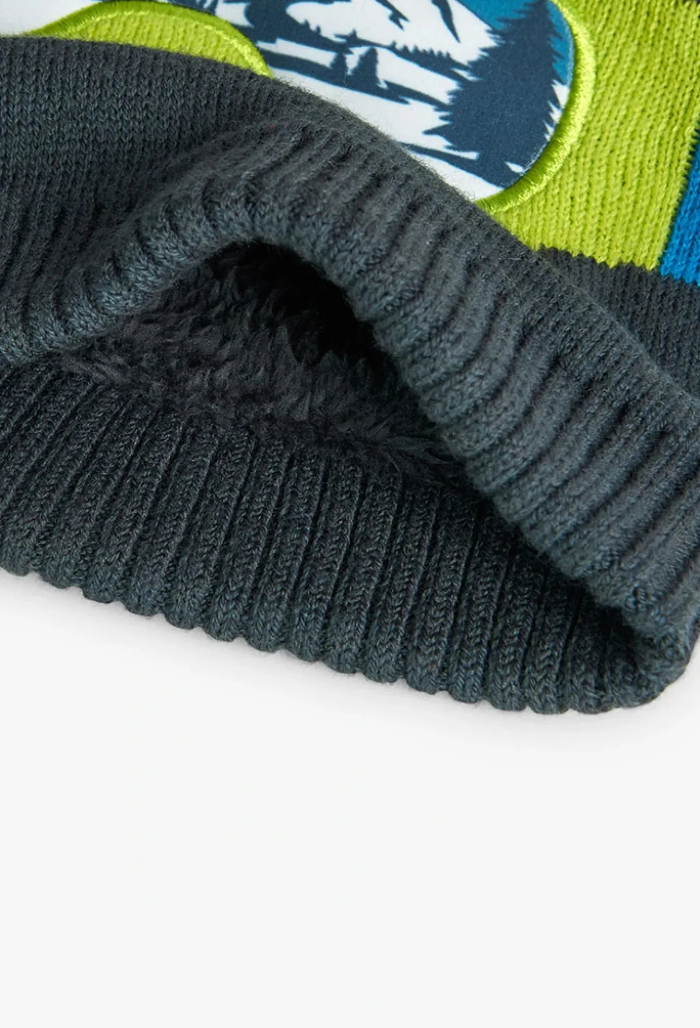 Cappello in maglia per bambina in grigio con occhiali