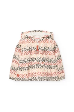 Cardigan per neonata con stampa multicolore.