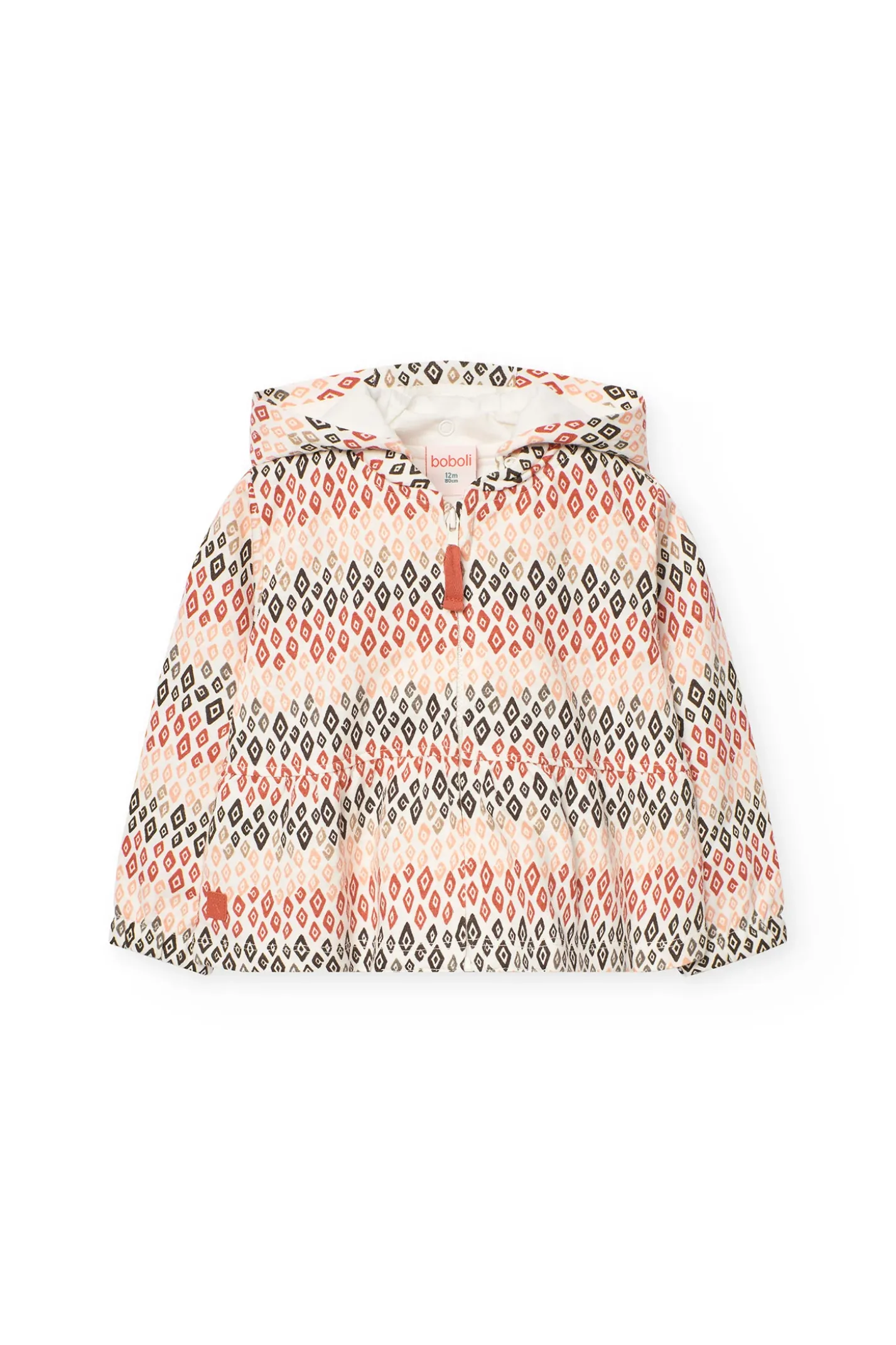 Cardigan per neonata con stampa multicolore.