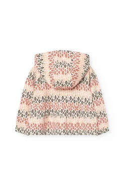 Cardigan per neonata con stampa multicolore.