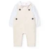Completino in lino a maglia per bambino colore beige