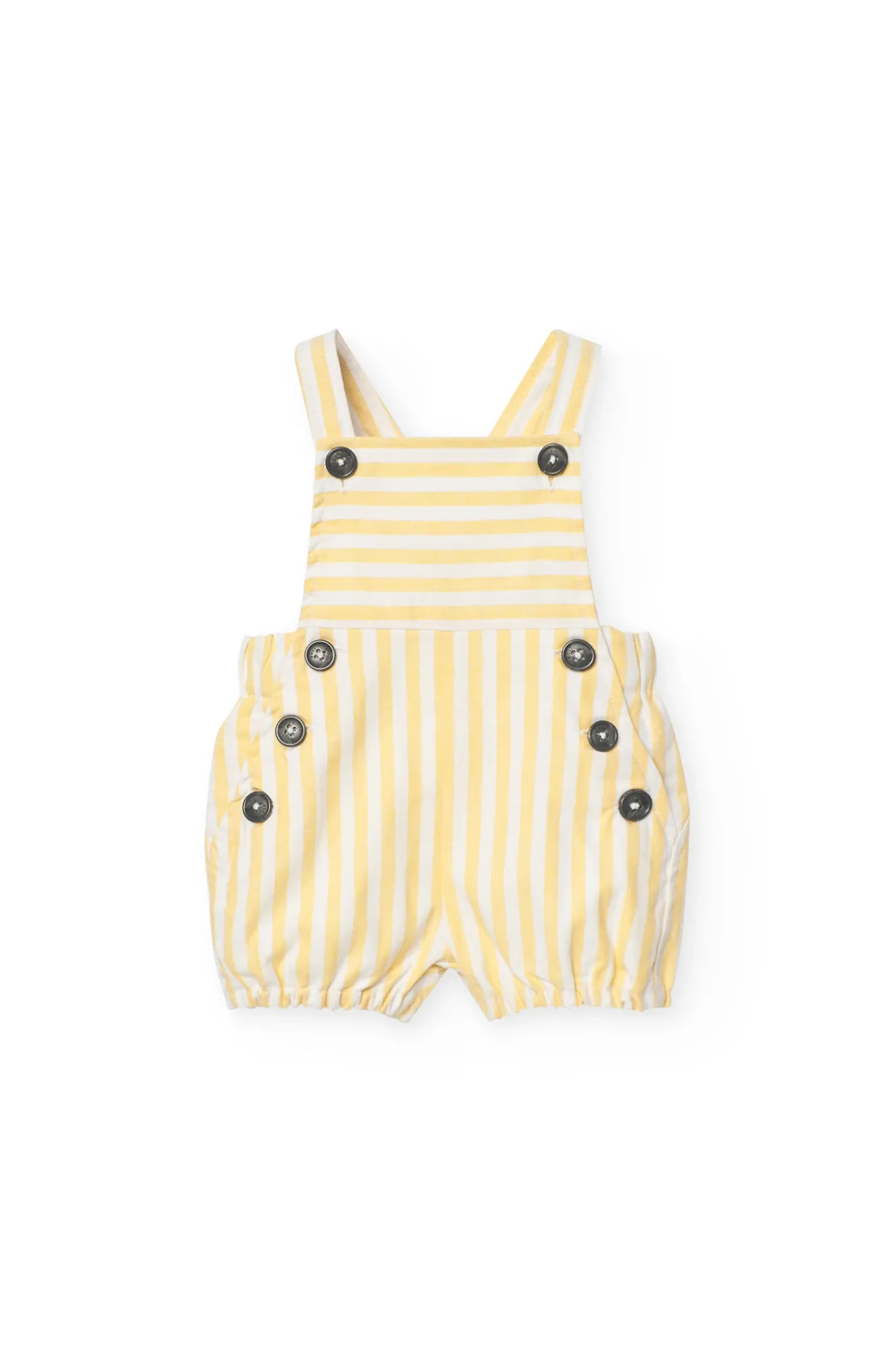 Completo a maglia per bambino nei colori giallo e bianco.