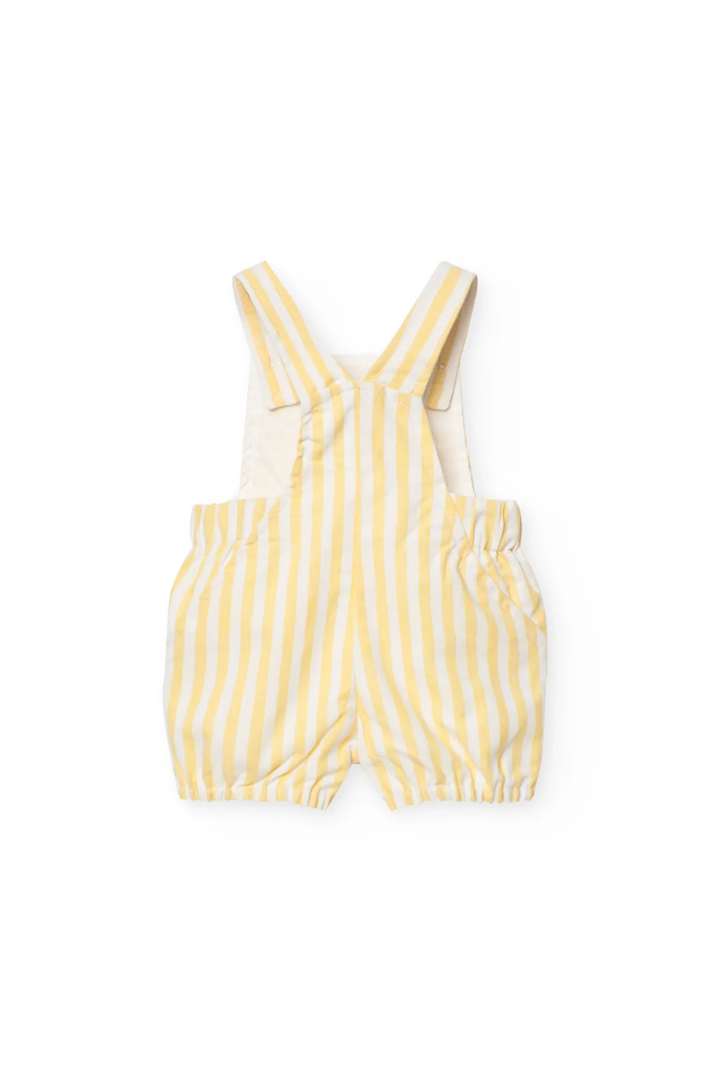 Completo a maglia per bambino nei colori giallo e bianco.