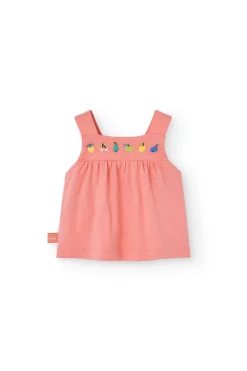 Completo di blusa e leggings in maglia per neonata in colore rosa
