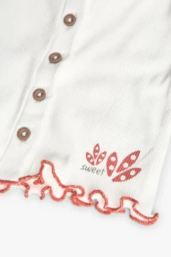 Completo di camicetta e leggings in maglia per bambina in colore bianco
