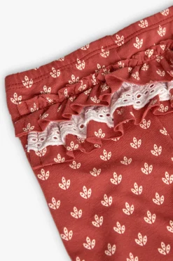 Completo di camicetta e leggings in maglia per bambina in colore bianco