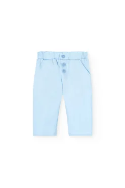 Completo di camicia a maglia per neonato di colore azzurro chiaro con motivo a quadri.