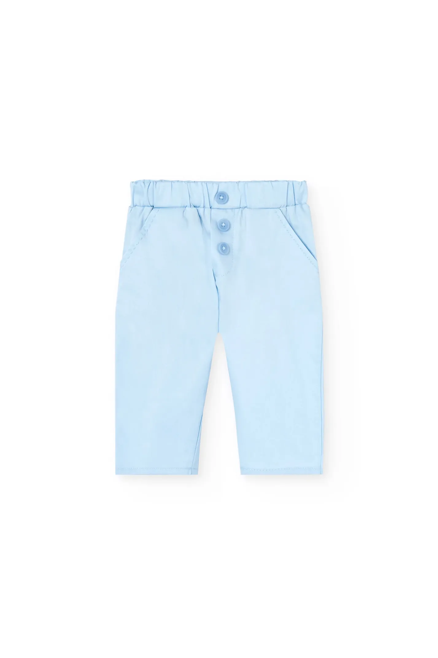 Completo di camicia a maglia per neonato di colore azzurro chiaro con motivo a quadri.