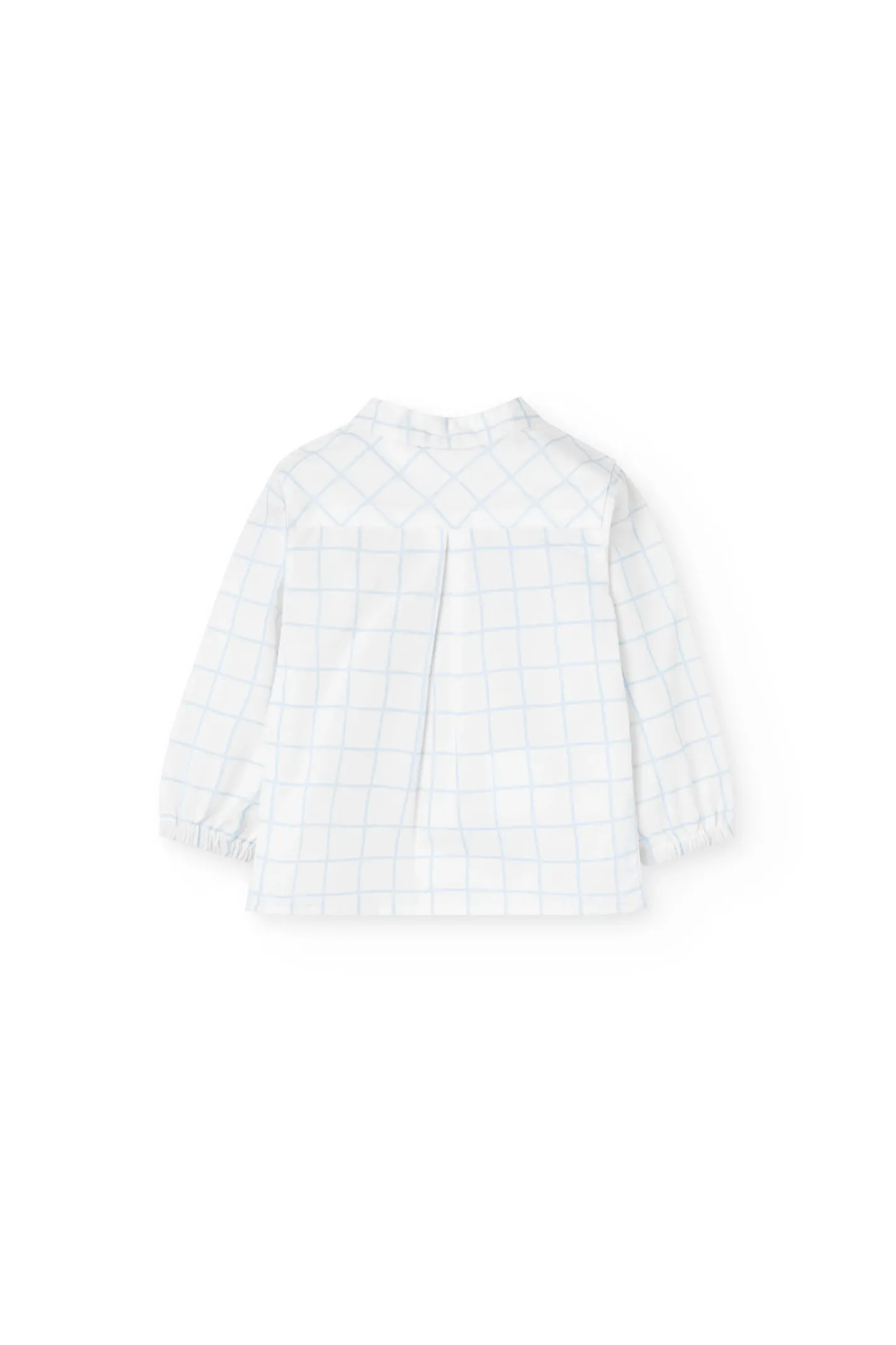 Completo di camicia a maglia per neonato di colore azzurro chiaro con motivo a quadri.