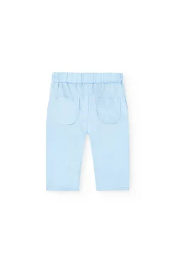Completo di camicia a maglia per neonato di colore azzurro chiaro con motivo a quadri.