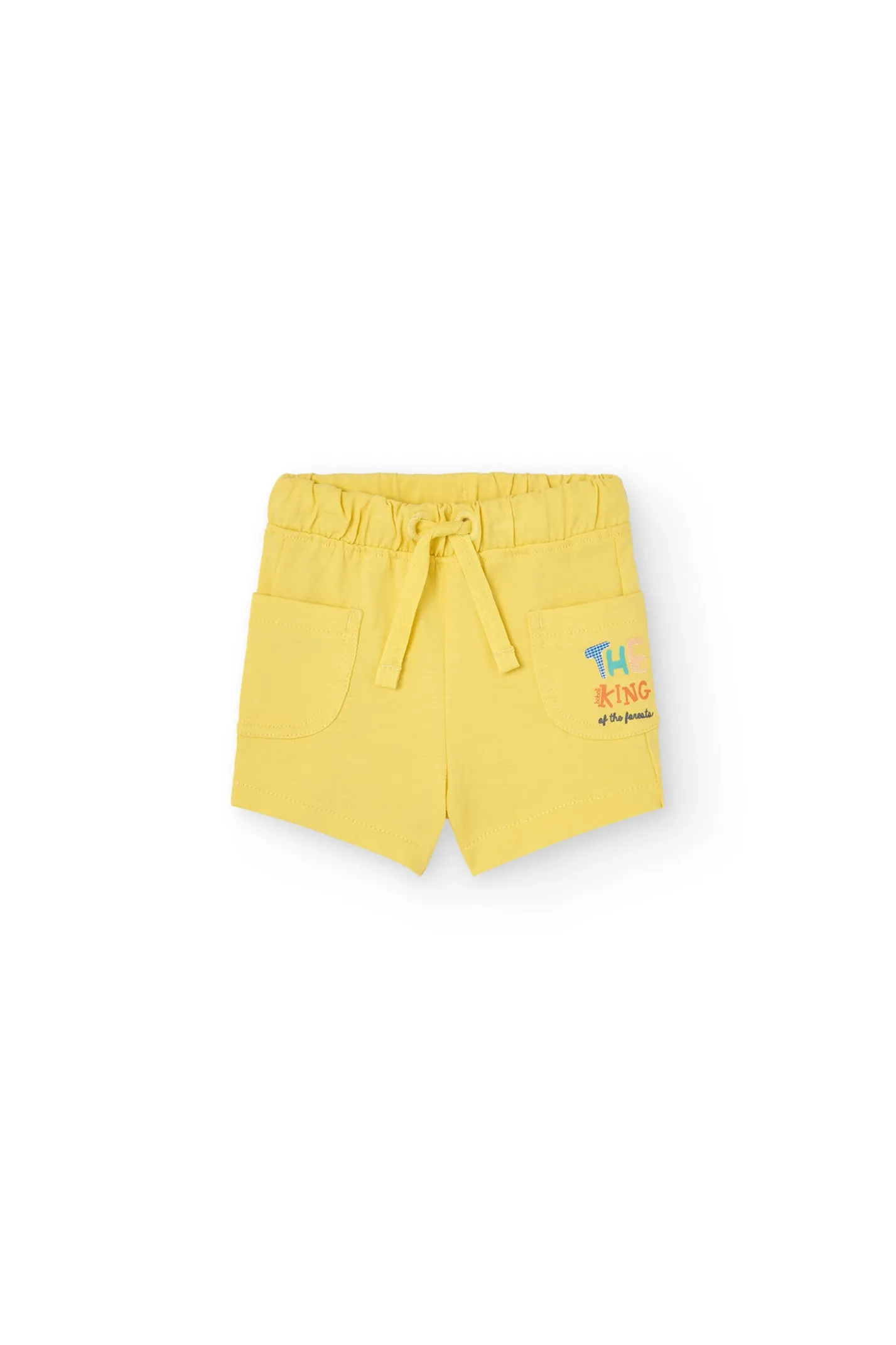 Completo di maglietta a maglia per neonato di colore giallo con stampa.