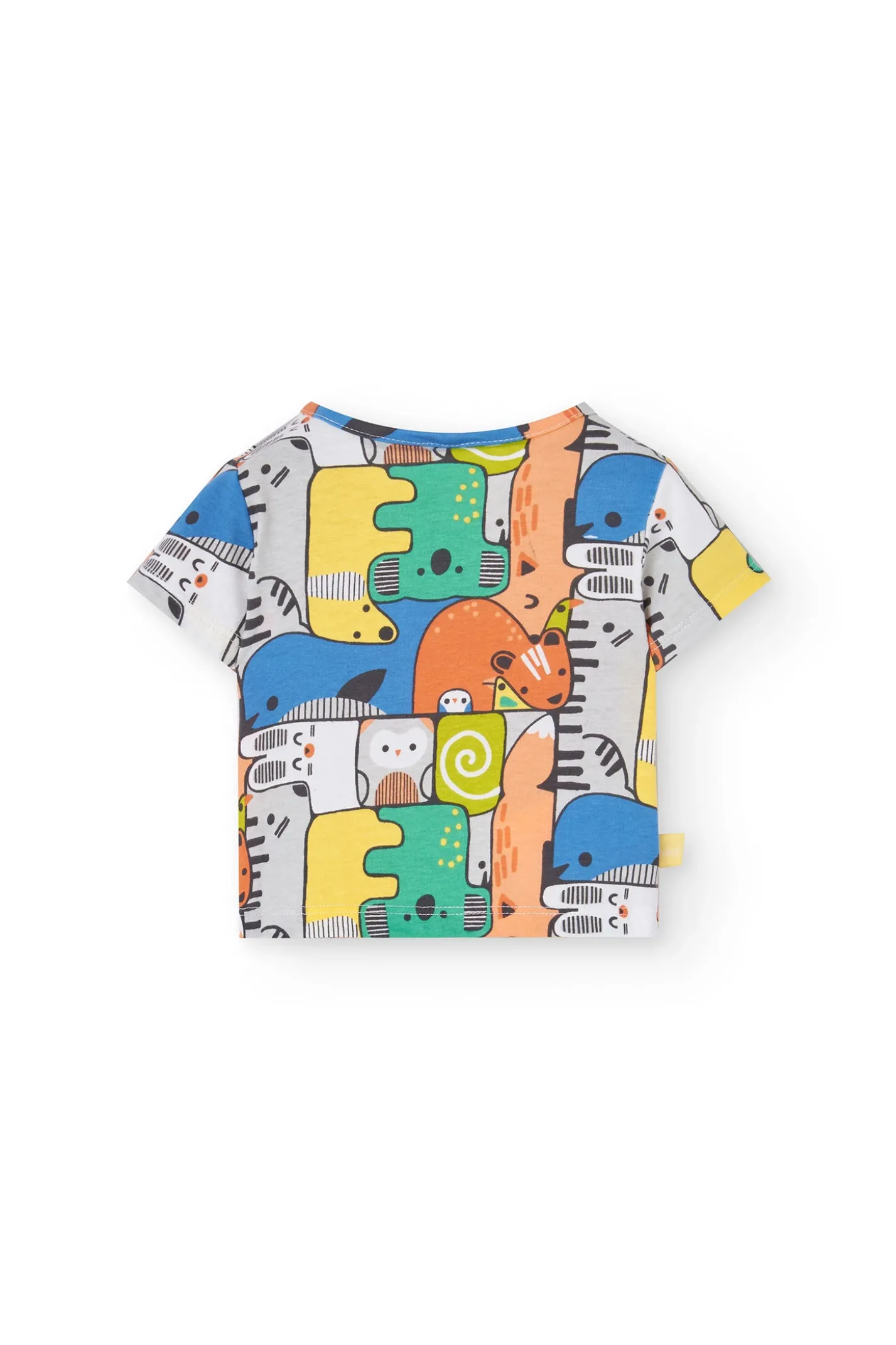 Completo di maglietta a maglia per neonato di colore giallo con stampa.