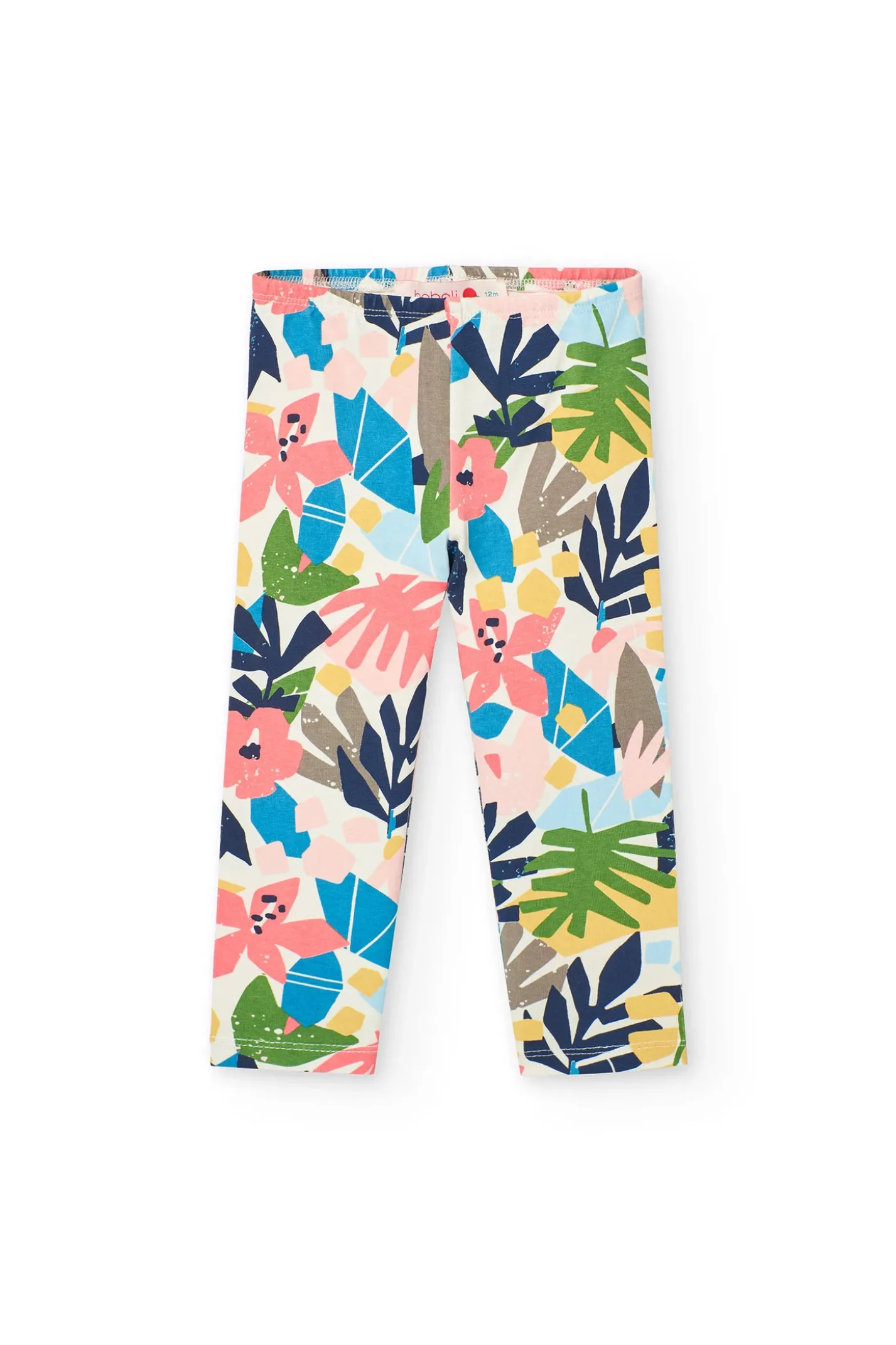 Completo di maglietta e leggings in maglia per bambina in rosa con stampa.