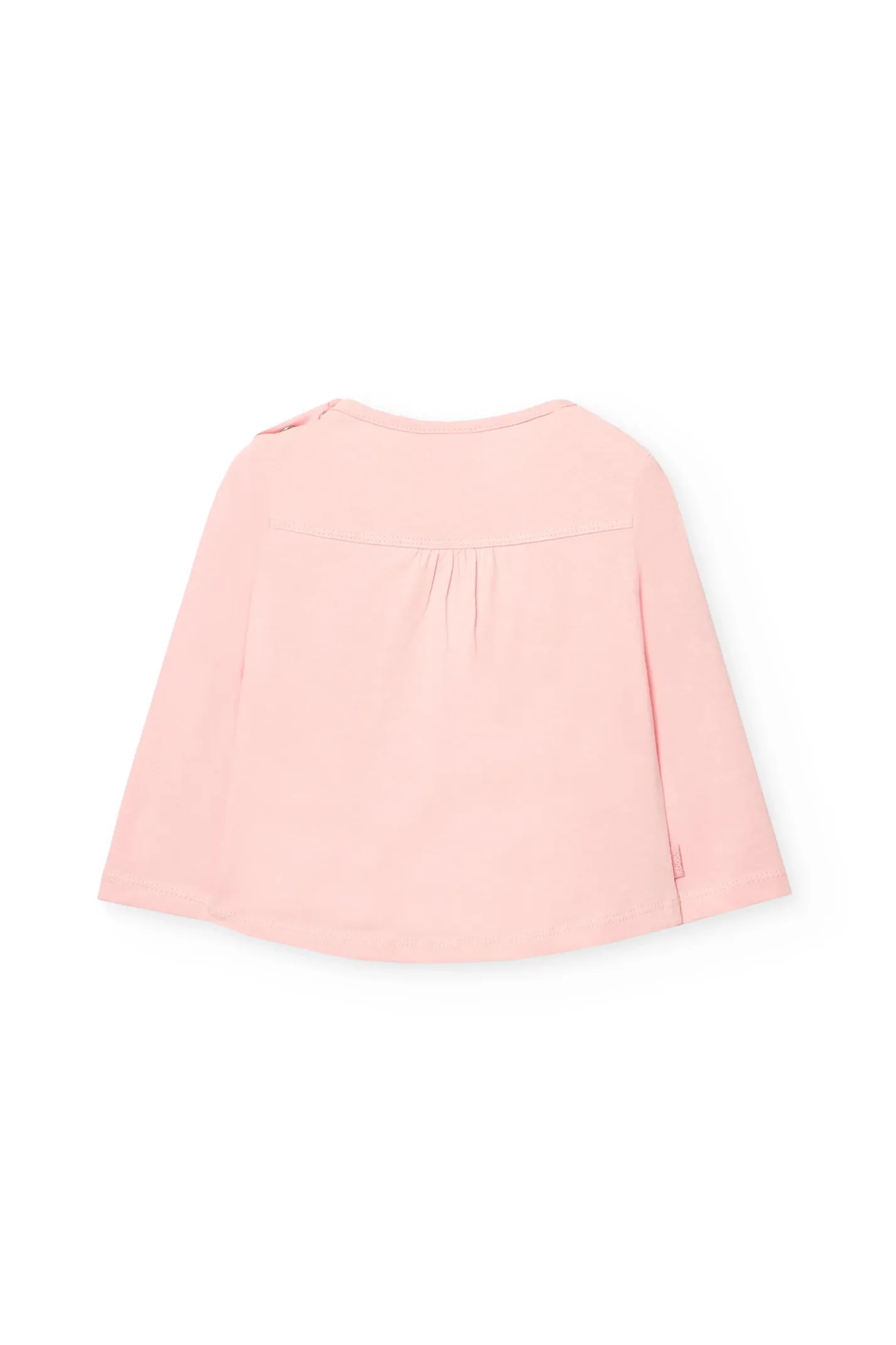 Completo di maglietta e leggings in maglia per bambina in rosa con stampa.
