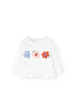 Completo di maglietta e pantaloni in maglia per neonata con stampa floreale.