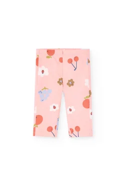 Completo di maglietta e pantaloni in maglia per neonata con stampa floreale.