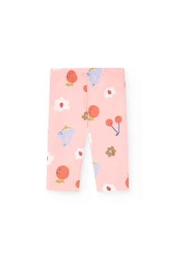 Completo di maglietta e pantaloni in maglia per neonata con stampa floreale.
