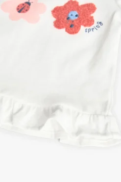 Completo di maglietta e pantaloni in maglia per neonata con stampa floreale.