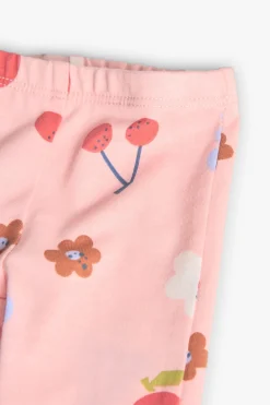 Completo di maglietta e pantaloni in maglia per neonata con stampa floreale.