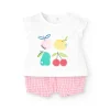 Completo in maglia per bambina neonata in colore bianco