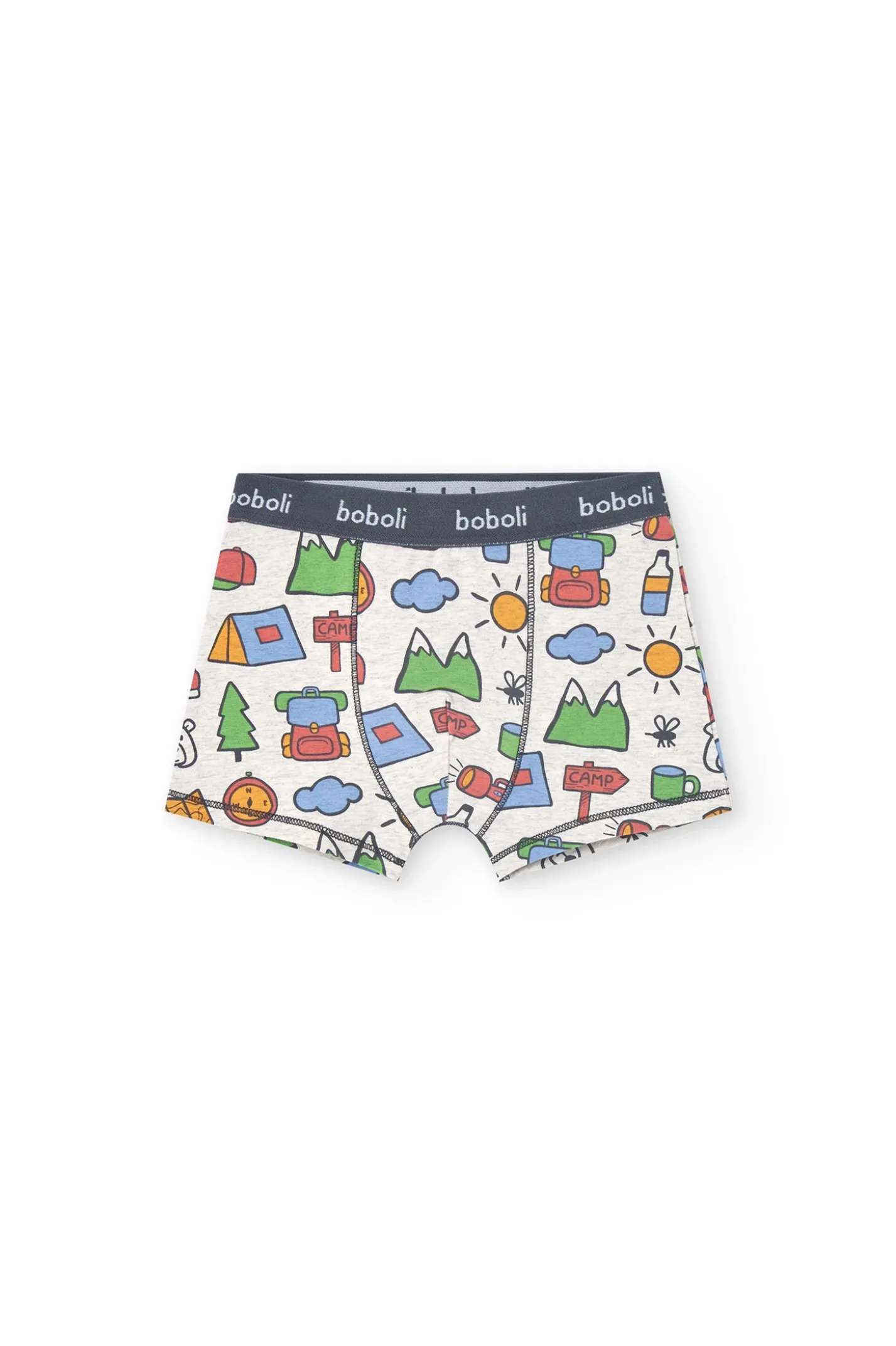 Confezione da 3 boxer in maglia per bambino con stampa in colore rosso, blu e altri colori.