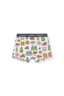 Confezione da 3 boxer in maglia per bambino con stampa in colore rosso, blu e altri colori.
