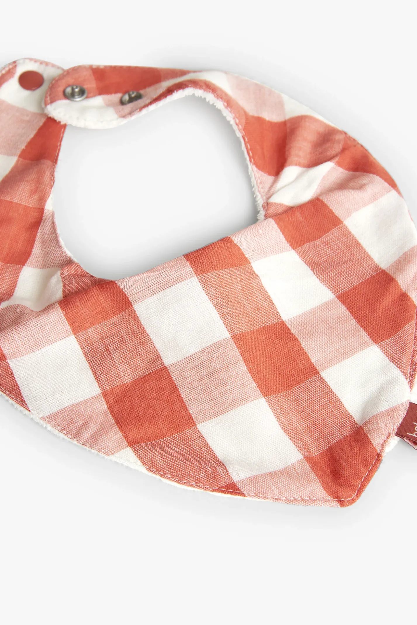 Confezione di 2 bavaglini in maglia per bebè di colore rosso con motivo a quadri