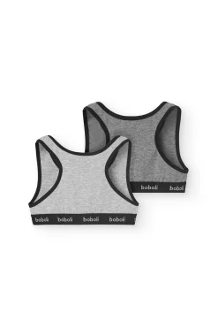 Confezione di 2 top per bambina in grigio