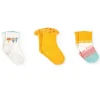 Confezione di calzini a maglia per neonata in giallo