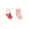 Confezione di calzini a maglia per neonata in colore rosa.