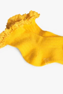Confezione di calzini a maglia per neonata in giallo