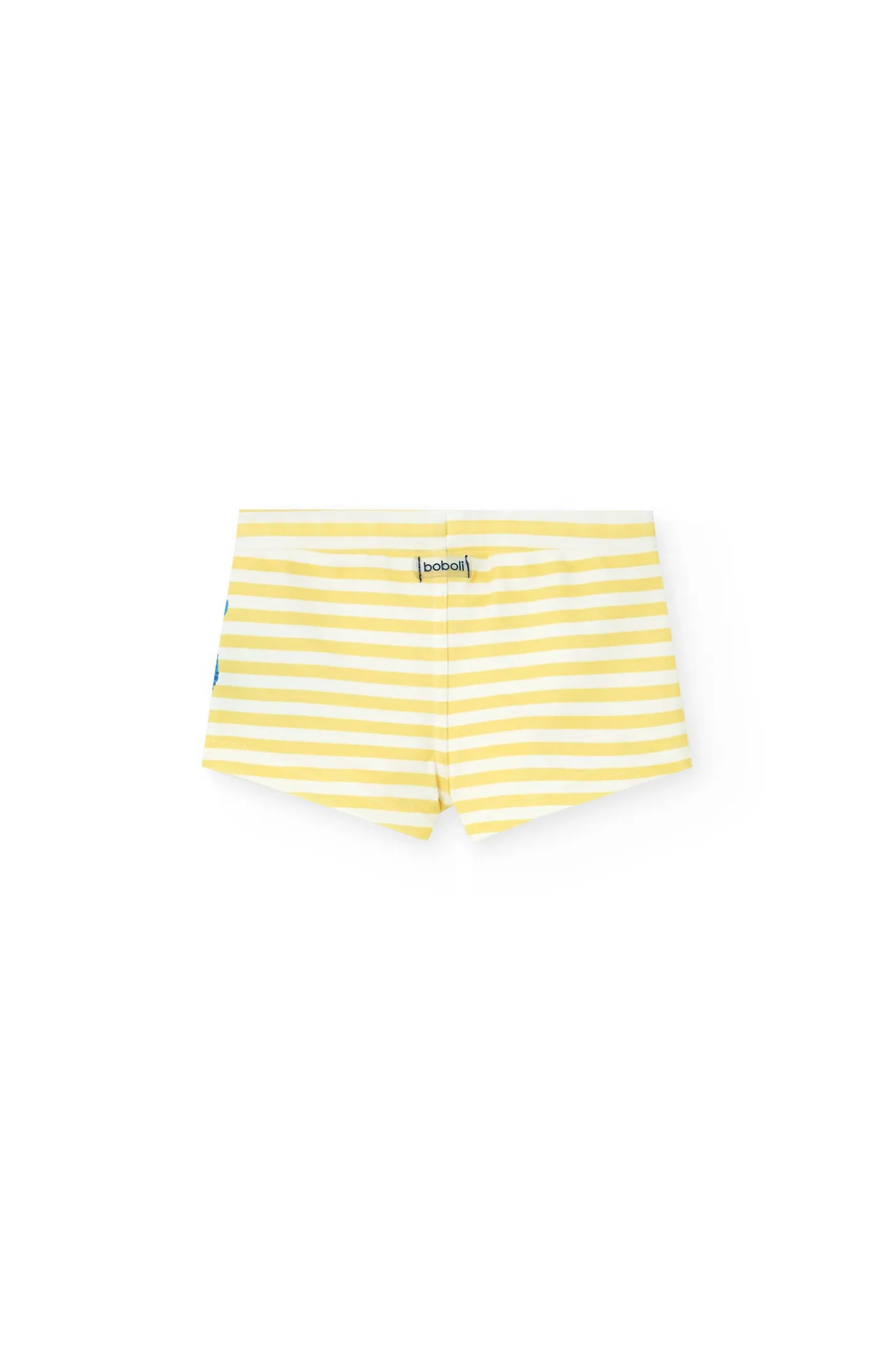 Costume da bagno a maglia per bambino neonato a righe bianche e gialle