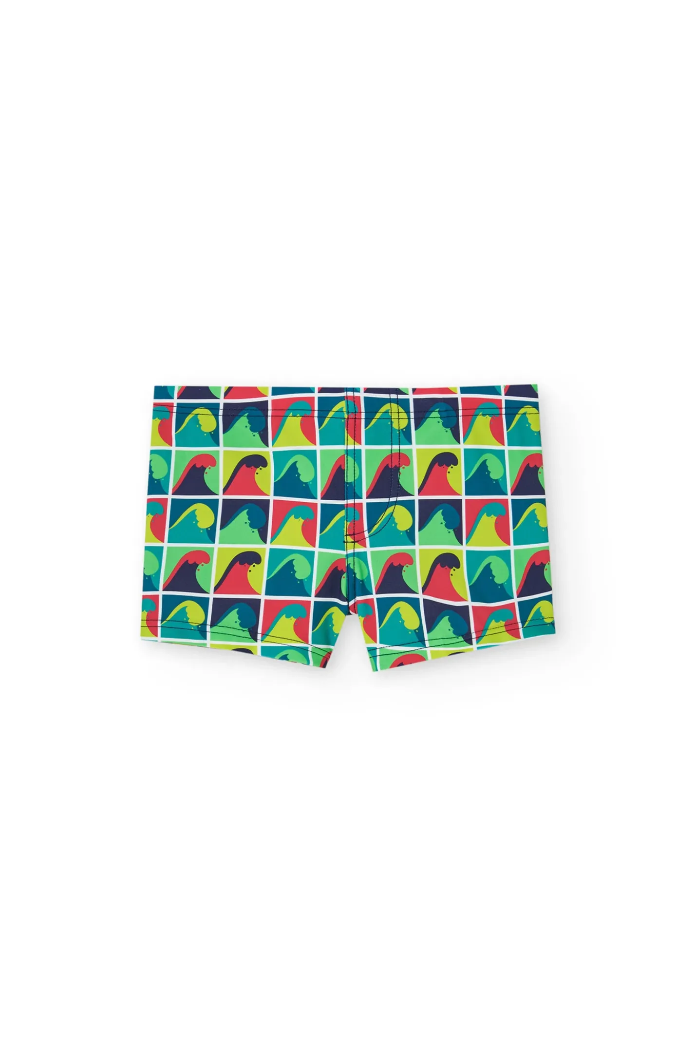 Costume da bagno in maglia per bambino con stampa in colore verde