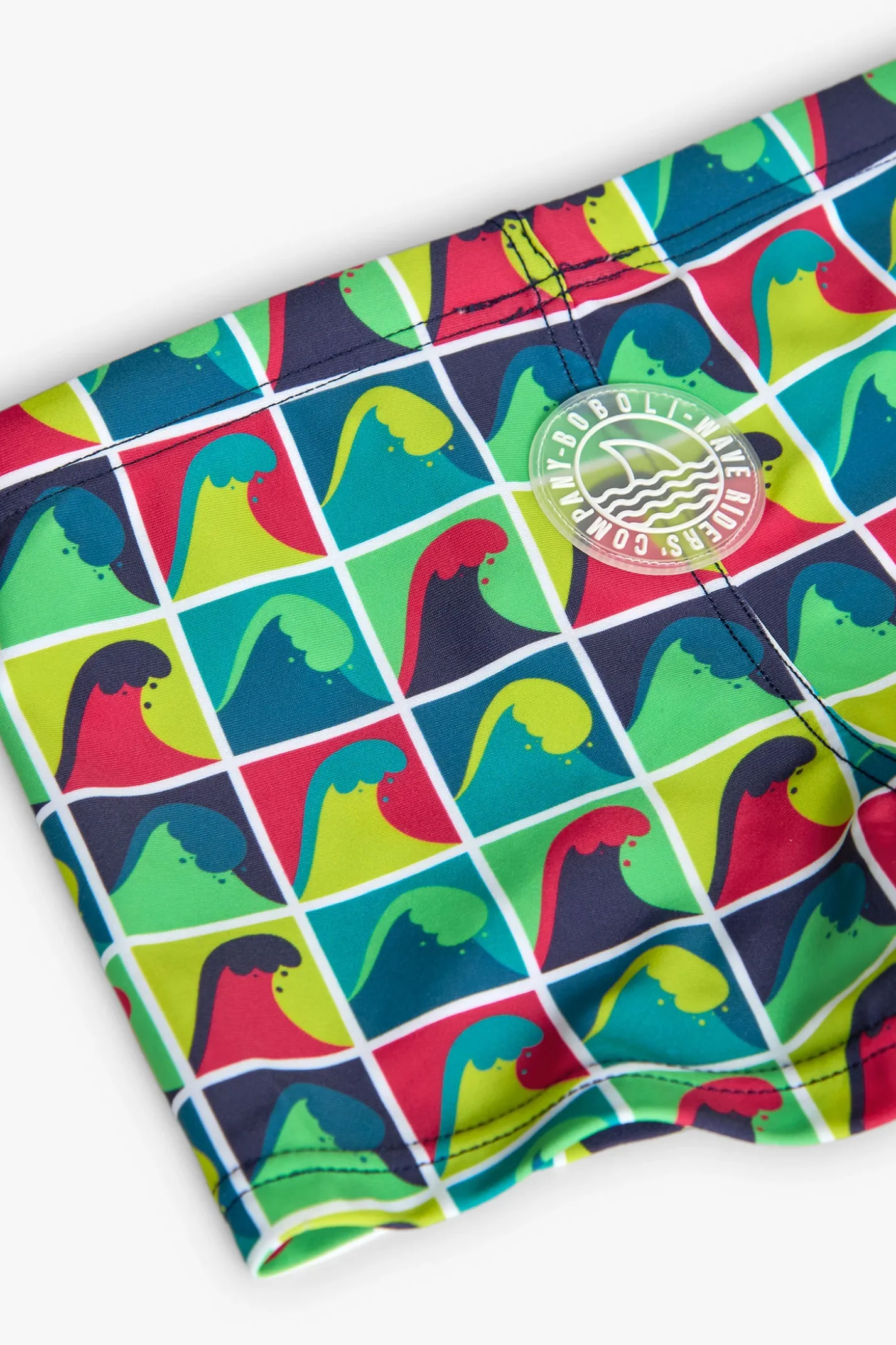 Costume da bagno in maglia per bambino con stampa in colore verde