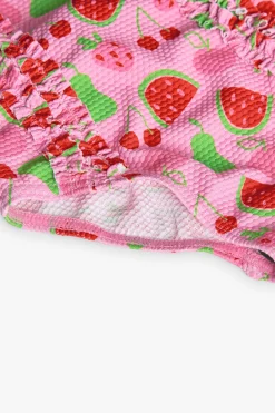 Costume da bagno in poliammide per bambina con stampa di frutta